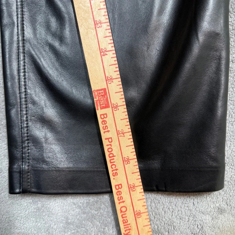 Joie Womens 10 Black Vegan Leather Pants High Rise Straight Leg Lined NWT